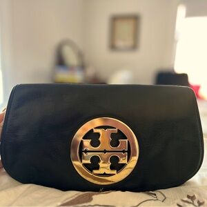 Tory Burch Black Leather Amanda Crossbody Bag / Clutch